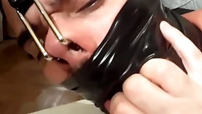 Leicy sposito nosehooked tapegagged bondage hogtied