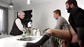 Guy barebacked away from stepdad in front of his mature