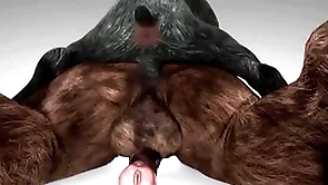 Minotaur fucks screw around with and cums down his throat - wildlife