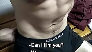 Uncut muscle latino fucked in the gym