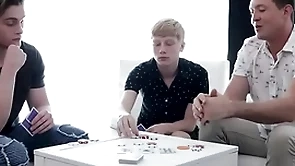 Family heated poker match: whoever loses has to give nearby their hole to the other two!