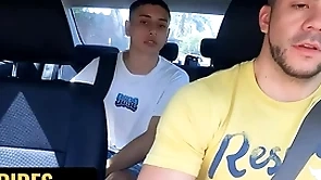 Hunk taxi driver fer froma breeds cute latino uriel simon in the middle of a park - dick rides