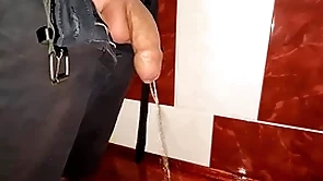 Small uncut cock pissing
