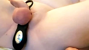 Trying my new vibrating prostate massager with multi thrust settings