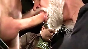 Hunks are covered in cum after getting  loads of facials