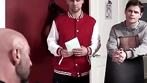 Mature time - dilf coach drew sebastian drills twink cheerleader and his athlete bf in the same day