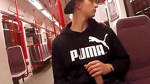 Jerking in along to subway and handjob - thomas fiaty