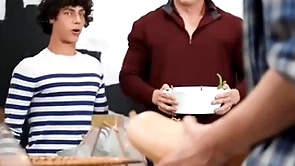 Thanksgiving dinner party has turned into a dick orgy with nate grimes his friends - men