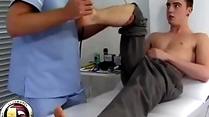 Teen boy has his first prostate checkout from a doctor