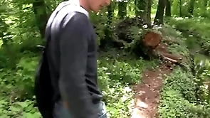 He is supposed to meet his friend in an obstacle park but he is late, he decides to get his ass fucked while hang back - bigstr