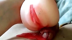 Cumming inside your virgin pussy - using pocket pussy and exploitative talking
