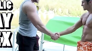 Gaywire - muscular studs tomm & rudy dark-skinned bumping uglies out in public