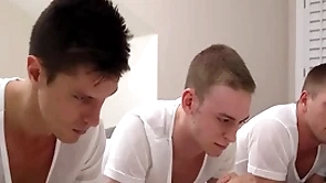 Missionary boys take a crack at hard threesome sex after their prayer