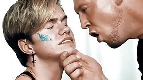 Jade paris takes his cock whore jordan lake medial to teach him a real les by spanking his twink ass and by face going to bed his mouth!