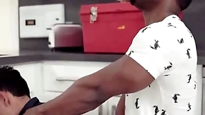 Pounding the sexy handyman with curly hair