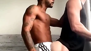 Caio&ian: black stud eats and fucks his bf's white bubble butt