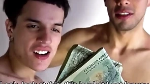 Latino twink and jock boyfriends realize paid to have threesome with filmmaker pov