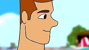 Desenho na praia fazendo um sexo joyful