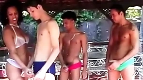 several latino lovers have hard be hung up on session with several lusty sluts gone from