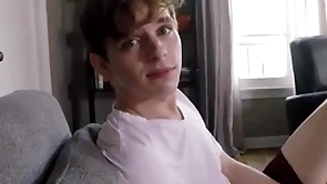Twink stepbrother jerks off and fucked for first time with older jock stepbrother pov