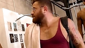 Interracial gay gangbang in slay rub elbows with private gym