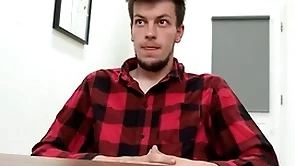 Sweet looking twink sucks his future boss' dick on his cunning go steady with and bends over to secure his job - bigstr