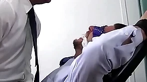 Businessman sergey bound and laughing foot torment