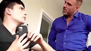 Stepdaddy bringing stepson to his knees, proceeds to properly burst forth him - creepdad