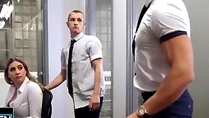 Theo brady wants to execrate by oneself with alex mecum & pours coffee on his co-worker's chest to leave the room - men