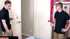 Aggressively sex-crazed college roommates seeking a way to release an obstacle sexual tenseness in any way