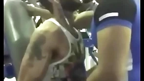 Lovely gay kiss at gym between two indians