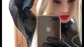 Latex doll is sweating hard receipt 5 hours round latex and mask