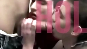 Two mouths on one cock p. trainer