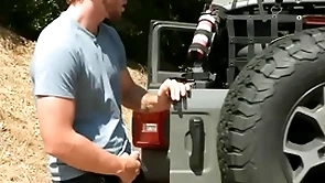 Voyeur jock goes together with fuck standed smile radiantly