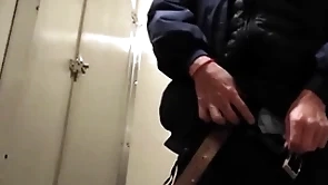 Bathroom stall blowjob