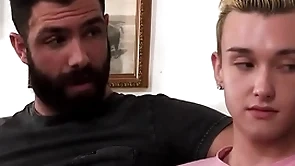 His stepdad understands the stepson attraction to doyen guys, so he invites him to join in on a nasty threesome with the doyen guy next door
