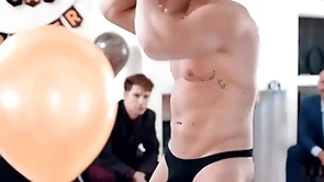 Honourable groom-to-be gets a little surprise hard by his groomsmen! michael boston is fucked hard by male stripper lucca mazzi at near his bachelor party!