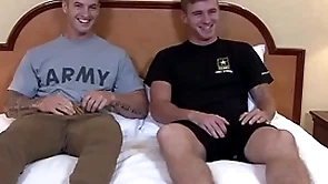 Activeduty open & sexy military muscle hunks bareback fuck