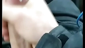 Moaning car cumshot