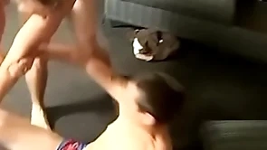 Skinny butt buddies in give one's eye-teeth have a freaky wrestling match