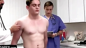 Fit dear boy goes for annal check-up padlock the doctor and his medical student give him the full packet