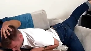 The stepson begs for mercy, but the horny stepdad furiously shoves his cock into boy's tight hole