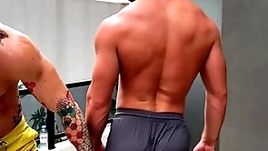 A shower authentication training with the addition of i bury my dick in his asshole