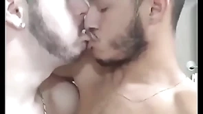 Hot unconcerned kiss